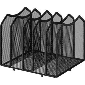 Mesh Desktop File Sorter Organizer 5 Section Desk Office Bookshelf Black